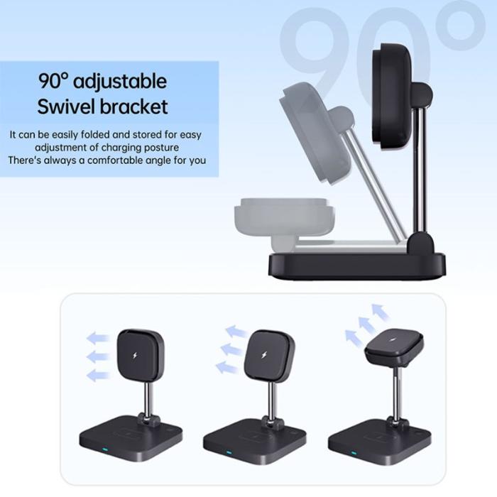 OEM - Magnetisk trådlös laddare för iPhone/AirPods/Apple Watch med kylfläkt