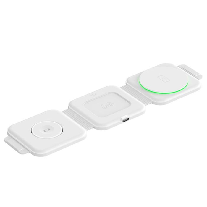 OEM - Fällbar Magnetisk Trådlös Laddare 3-i-1 - Vit