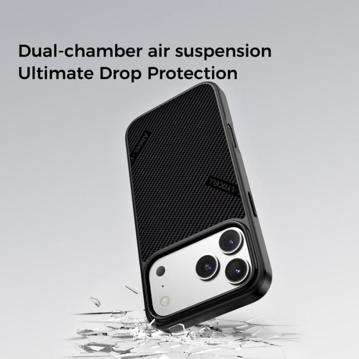 ABEEL - ABEEL CF-Lyocell iPhone 17 Pro Skal MagSafe Microfiber Svart