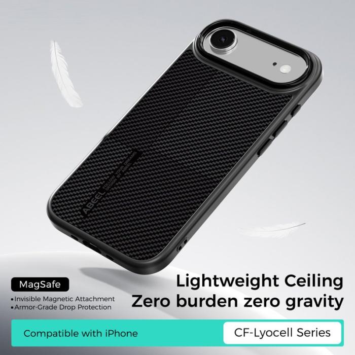 ABEEL - ABEEL CF-Lyocell Mobilskal till iPhone Air MagSafe Microfiber Grå