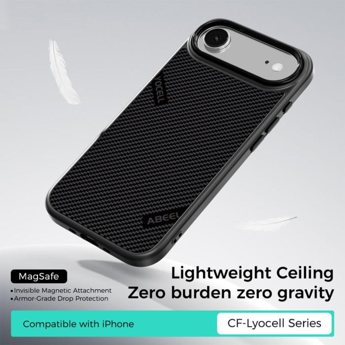 ABEEL - ABEEL CF-Lyocell Mobilskal till iPhone Air MagSafe Microfiber Svart