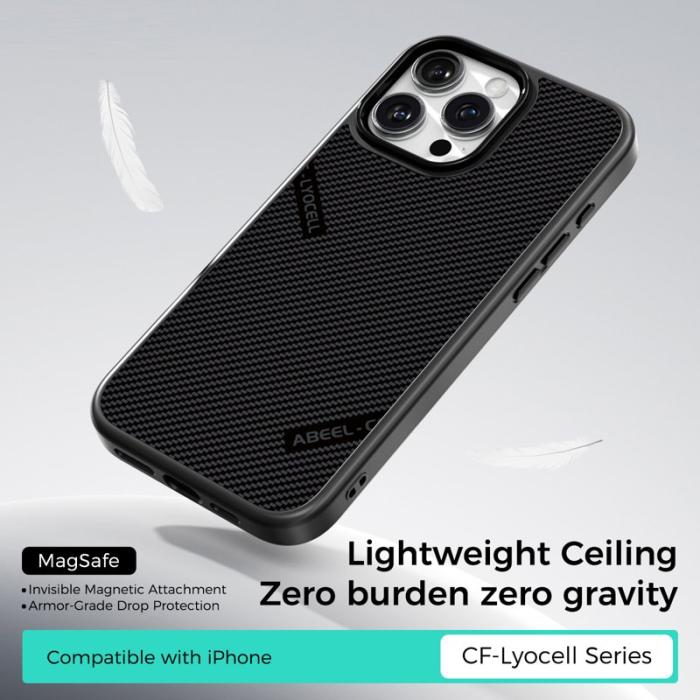 ABEEL - ABEEL CF-Lyocell Series iPhone 16 Pro Max Skal MagSafe Svart