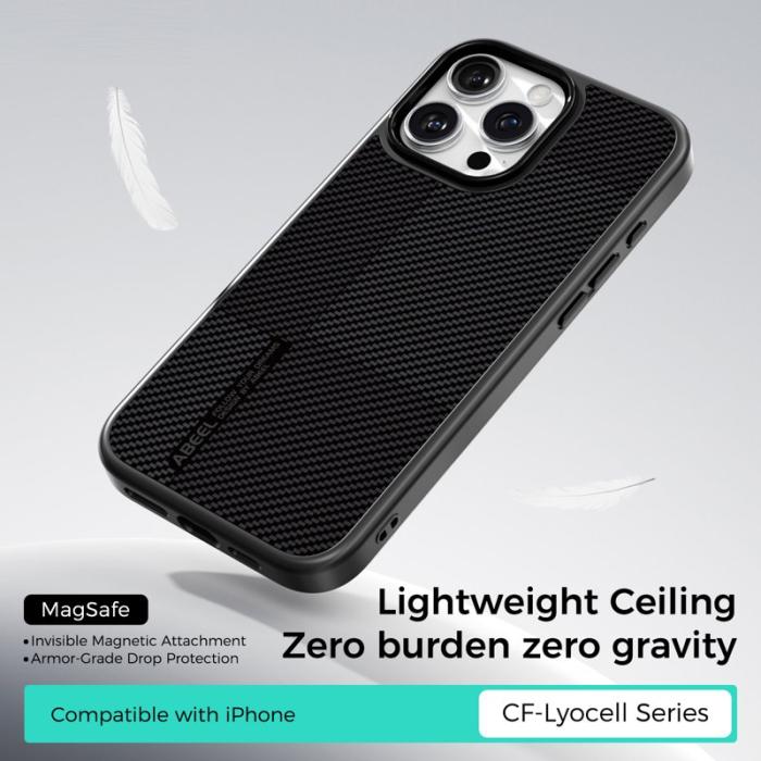 ABEEL - ABEEL CF-Lyocell Series iPhone 16 Pro Skal MagSafe Svart