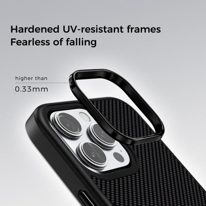 ABEEL - ABEEL CF-Lyocell Series iPhone 16 Skal MagSafe Microfiber Svart