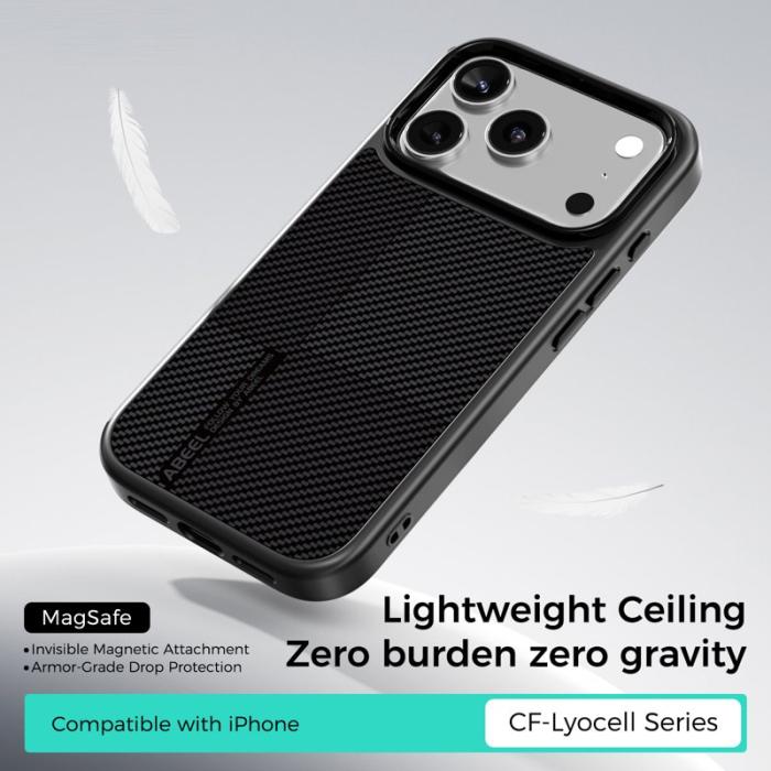 ABEEL - ABEEL CF-Lyocell Series iPhone 17 Pro Skal MagSafe Svart