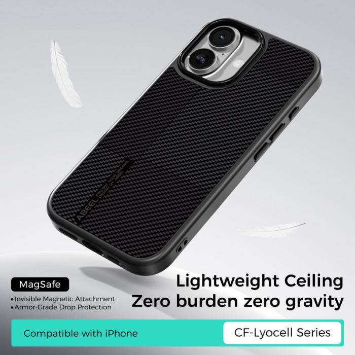 ABEEL - ABEEL CF-Lyocell Series iPhone 17 Skal MagSafe Microfiber Grå