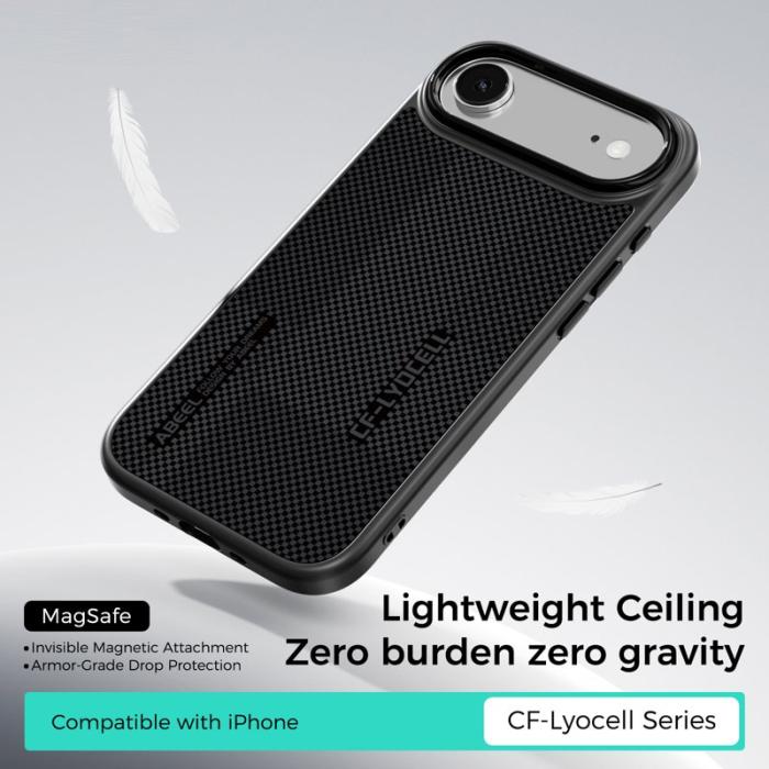 ABEEL - ABEEL CF-Lyocell Series Mobilskal till iPhone Air MagSafe Microfiber Grå