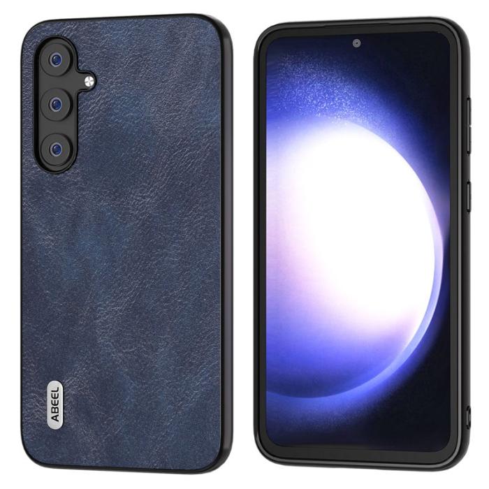 ABEEL - ABEEL Cowhide Texture Fodral för Samsung Galaxy S23 FE - Blå