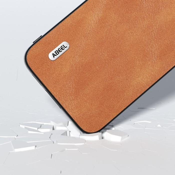 ABEEL - ABEEL Cowhide Texture Fodral för Samsung Galaxy S23 FE - Brun