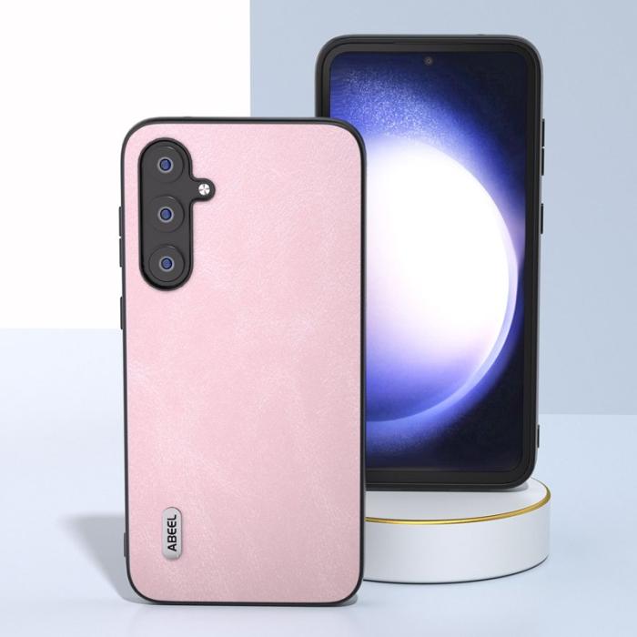ABEEL - ABEEL Cowhide Texture Mobilskal för Samsung Galaxy S23 FE - Rosa