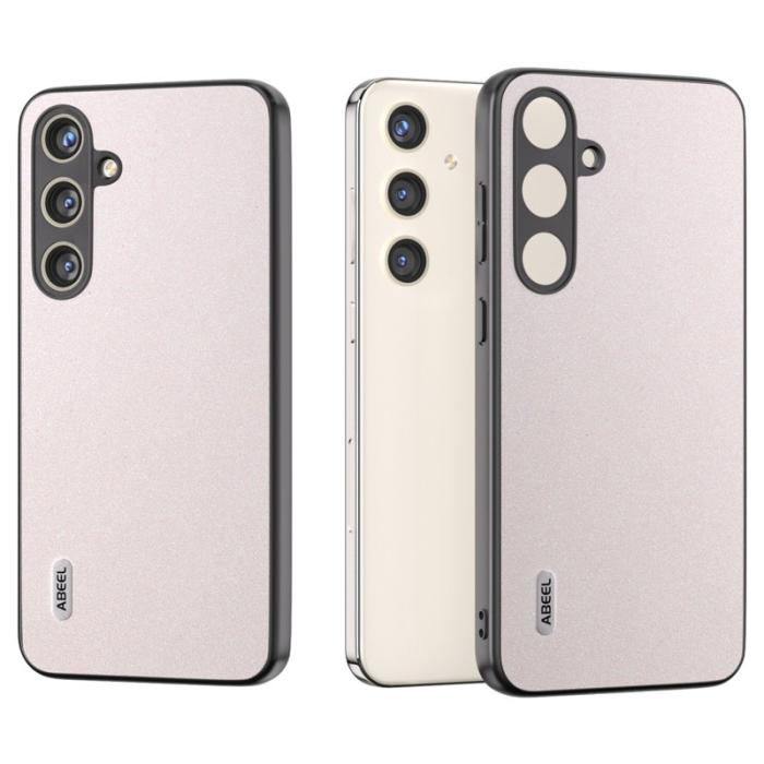 ABEEL - ABEEL Mobilskal till Galaxy S24+ PU Läder Glitter Ytbehandling - Vit