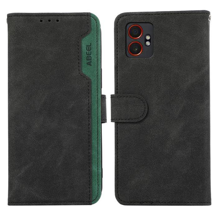 ABEEL - ABEEL Galaxy XCover7 Pro Skal Splicing Läder RFID Blockering - Svart