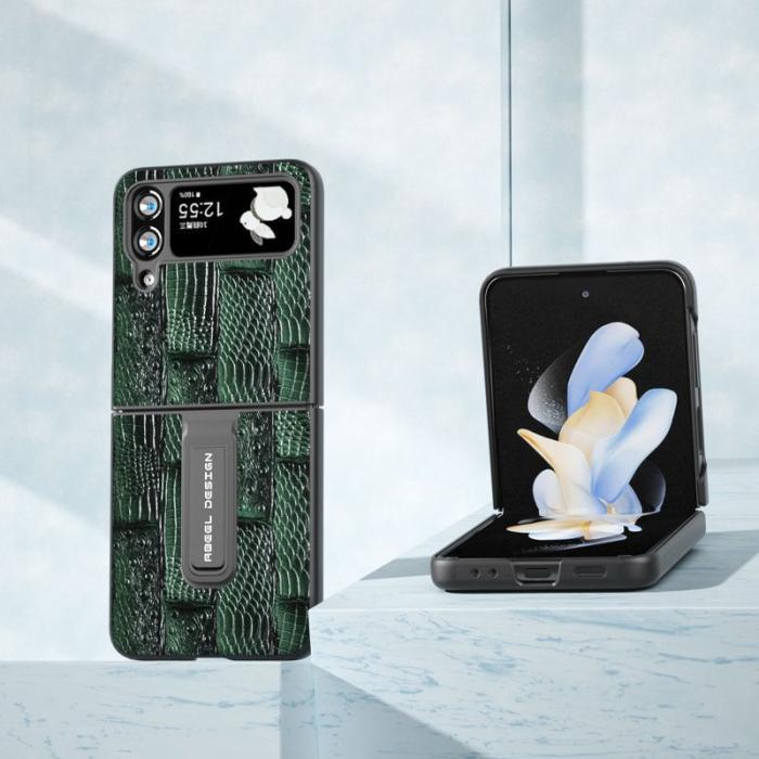 ABEEL - ABEEL Galaxy Z Flip4 5G Mobilskal Mahjong Textur Grön