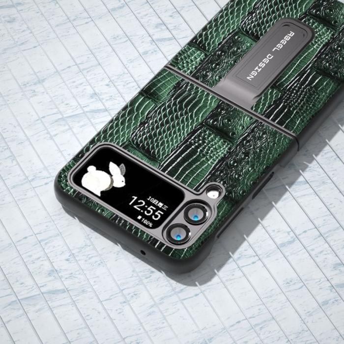 ABEEL - ABEEL Galaxy Z Flip4 5G Mobilskal Mahjong Textur Grön