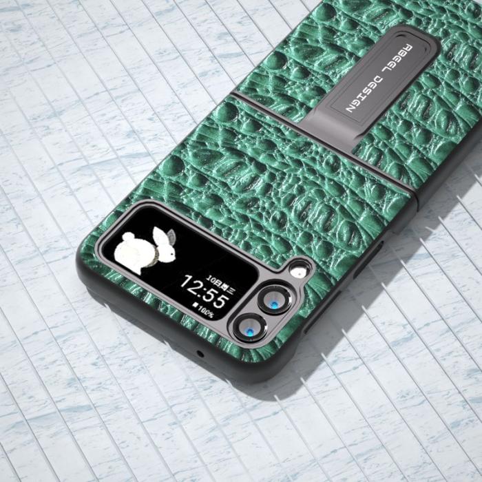 ABEEL - ABEEL Galaxy Z Flip4 5G Skyddande Mobilskal Äkta Läder Grön