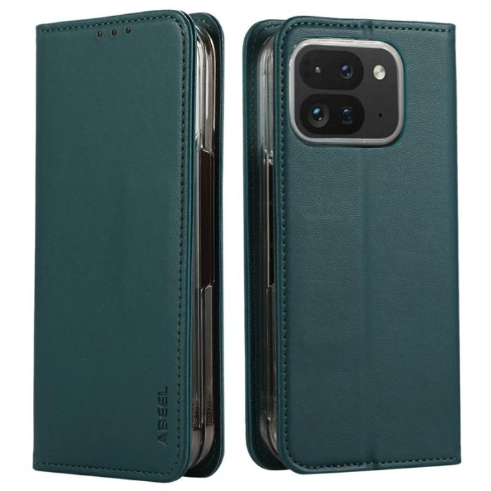 ABEEL - ABEEL Google Pixel 10 Pro Fodral RFID Blocker Läder Flip Grön