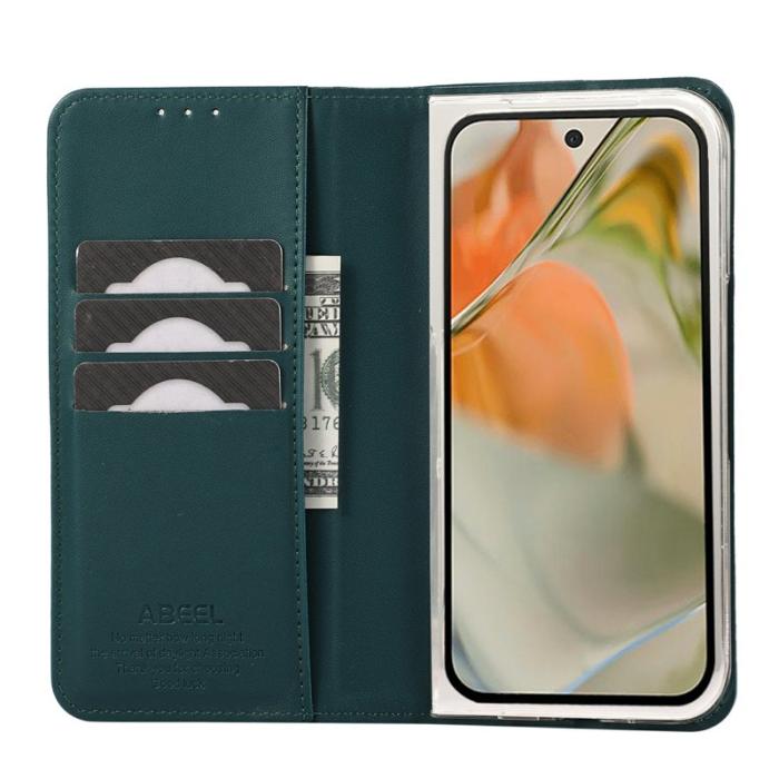 ABEEL - ABEEL Google Pixel 10 Pro Fodral RFID Blocker Läder Flip Grön