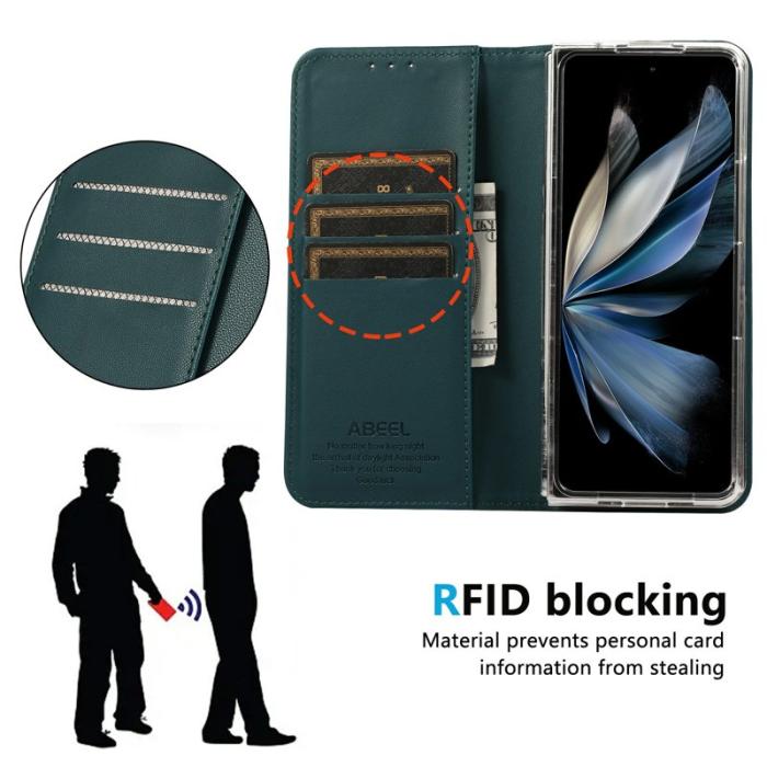ABEEL - ABEEL Google Pixel 10 Pro Fodral RFID Blocker Läder Flip Grön