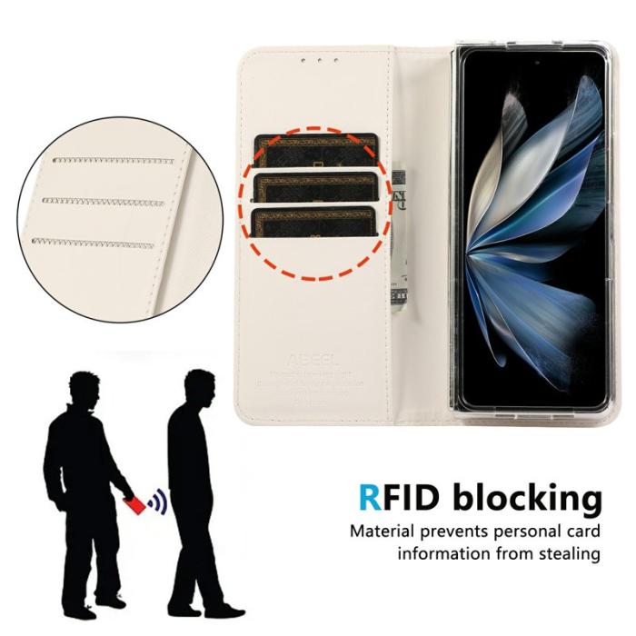 ABEEL - ABEEL Google Pixel 10 Pro Fodral RFID Blocker Läder Flip Vit