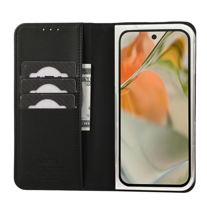 ABEEL - ABEEL Google Pixel 10 Pro Fodral RFID Blocker Läder Svart