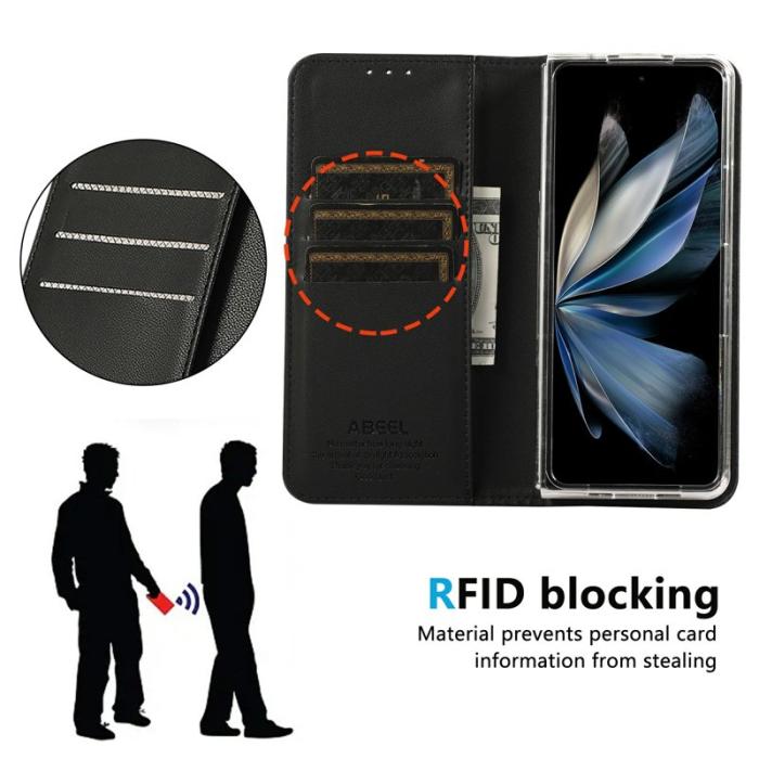 ABEEL - ABEEL Google Pixel 10 Pro Fodral RFID Blocker Läder Svart