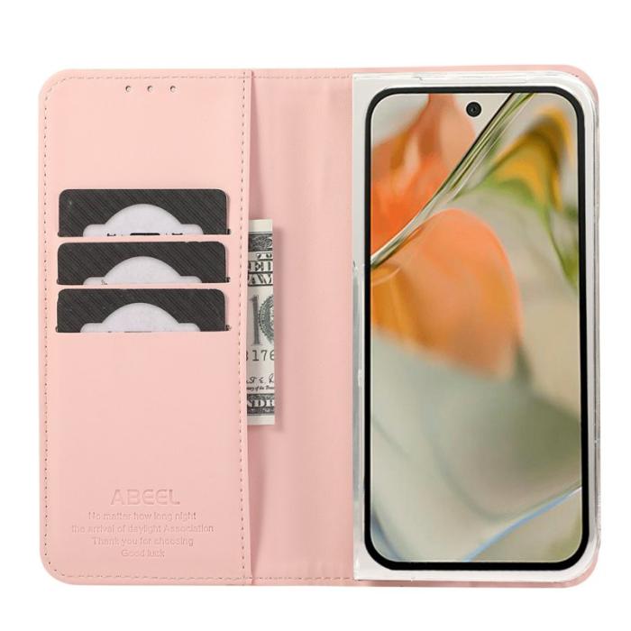 ABEEL - ABEEL Google Pixel 10 Pro Fodral RFID Blockering Läder - Rosa