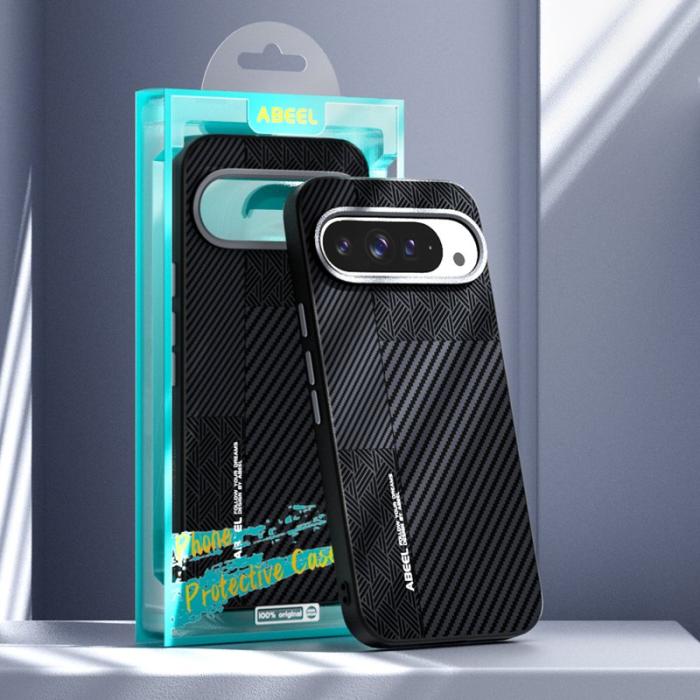 ABEEL - ABEEL Google Pixel 10 Pro XL Skal PC TPU Aluminium Läder - Textur 1