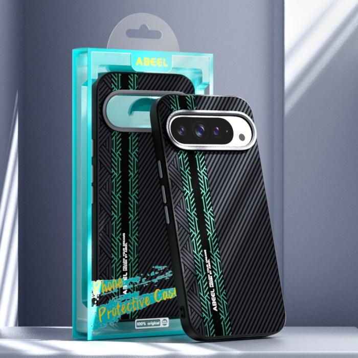 ABEEL - ABEEL Google Pixel 10 Pro XL Skal PC TPU Aluminium Läder - Textur 2