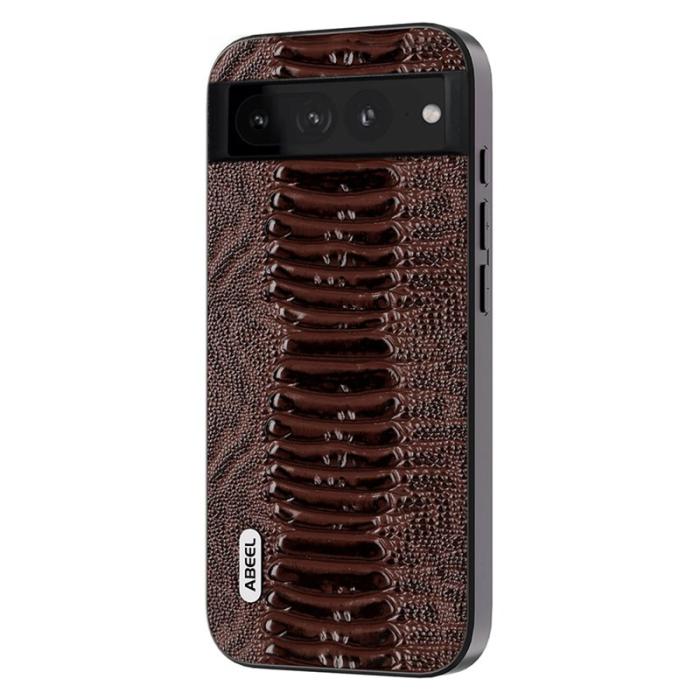 ABEEL - ABEEL Google Pixel 8 Pro Mobilskal Anti-Drop Äkta Läder Brun
