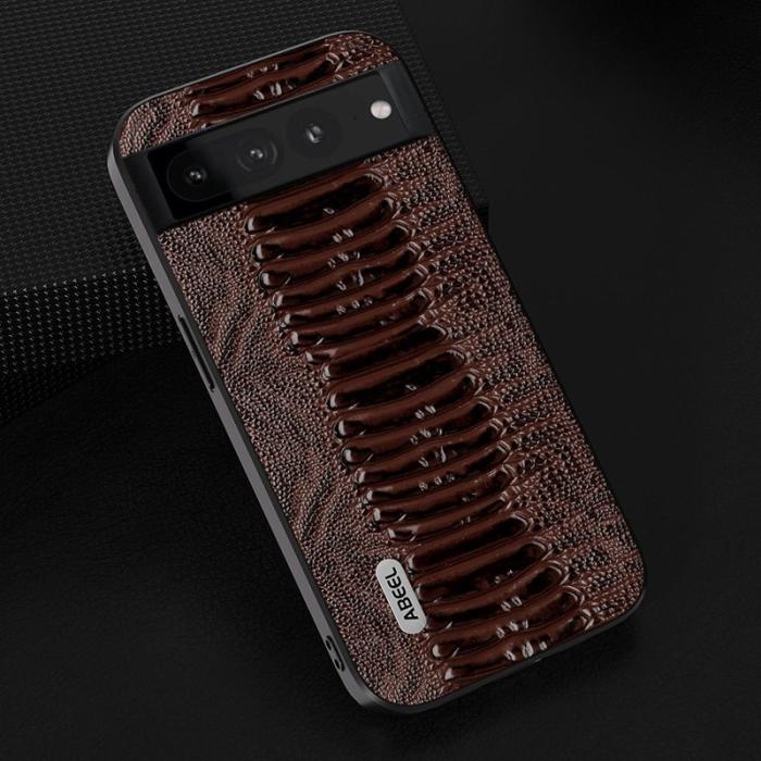 ABEEL - ABEEL Google Pixel 8 Pro Mobilskal Anti-Drop Äkta Läder Brun