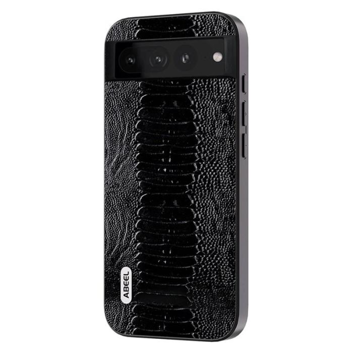 ABEEL - ABEEL Google Pixel 8 Pro Plånboksfodral Anti-Drop Äkta Läder Svart