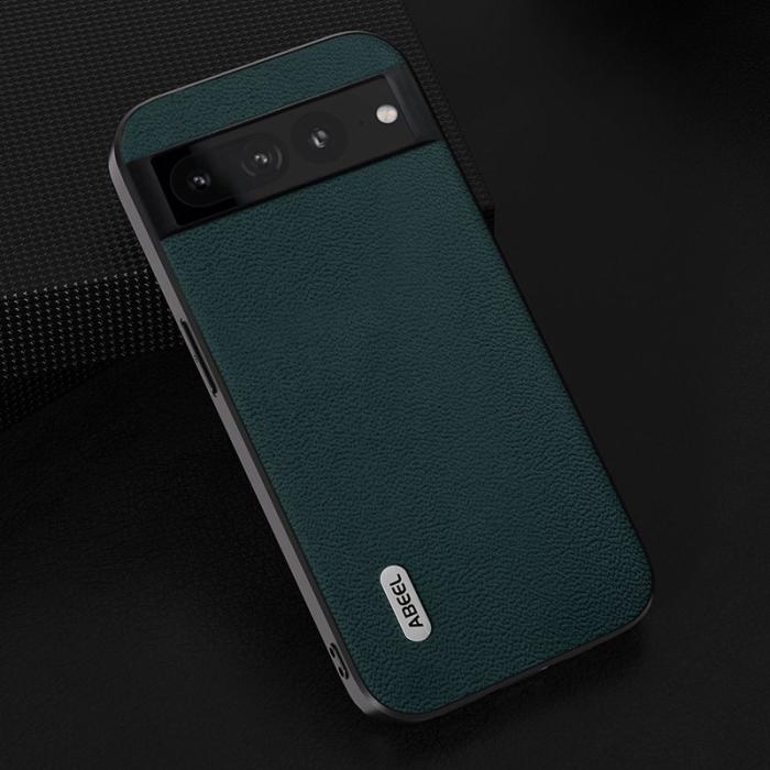 ABEEL - ABEEL Google Pixel 8 Pro Mobilskal Litchi Textur Äkta Läder Grön
