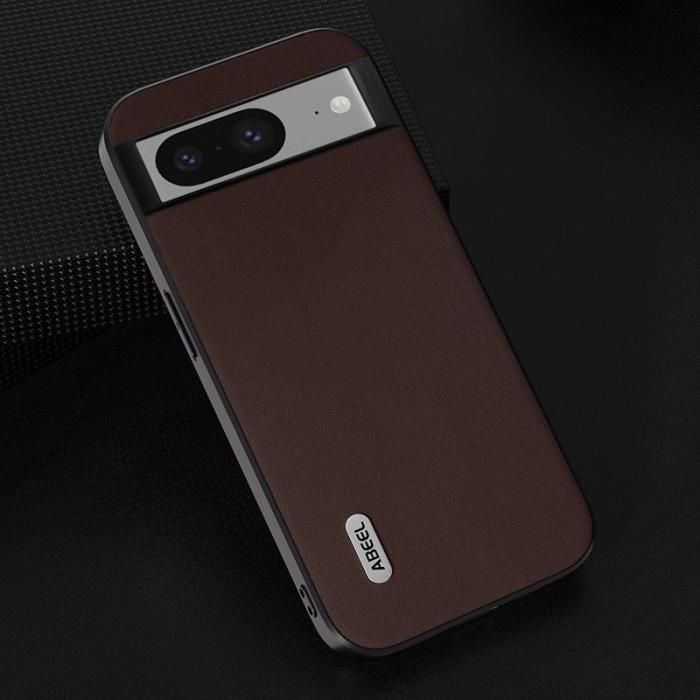 ABEEL - ABEEL Google Pixel 8 Mobilskal Nappa Textur Äkta Läder - Brun