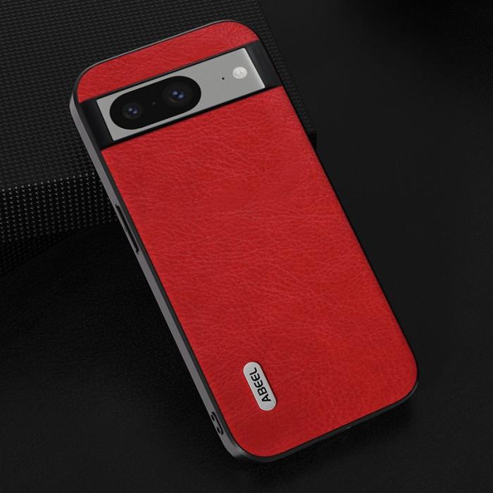 ABEEL - ABEEL Google Pixel 8 Mobilskal Retro Litchi Textur Röd