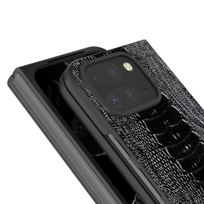 ABEEL - ABEEL Google Pixel 9 Pro Plånboksfodral Äkta Läder Svart