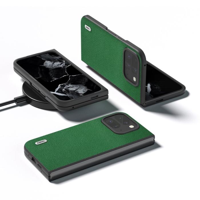 ABEEL - ABEEL Google Pixel 9 Pro Plånboksfodral Äkta Läder Grön