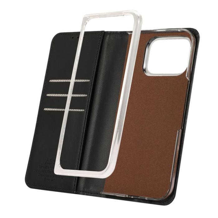 ABEEL - ABEEL Google Pixel 9 Pro Fodral RFID Blocker Läder Svart