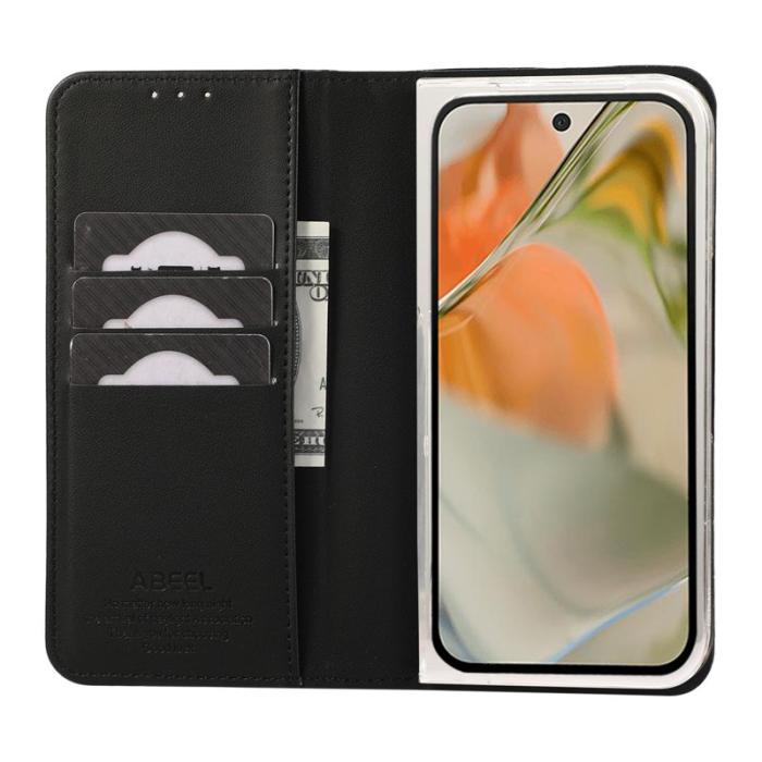 ABEEL - ABEEL Google Pixel 9 Pro Fodral RFID Blocker Läder Svart