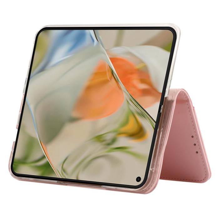 ABEEL - ABEEL Google Pixel 9 Pro Fold 5G Fodral RFID Skydd Läder Rosa