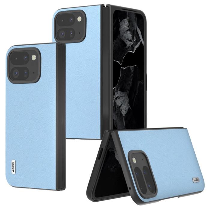 ABEEL - ABEEL Google Pixel 9 Pro Fold 5G Mobilskal Äkta Läder Blå