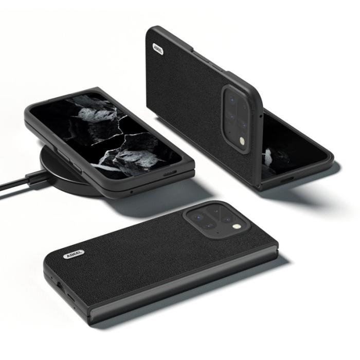 ABEEL - ABEEL Google Pixel 9 Pro Fold 5G Skal i Äkta Läder - Svart