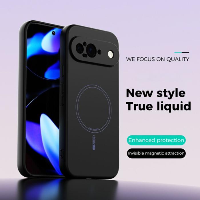 ABEEL - ABEEL Google Pixel 9 Pro Skal MagSafe Liquid Silicone Svart