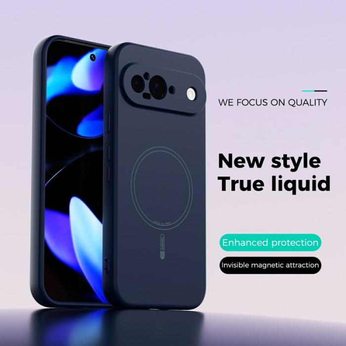 ABEEL - ABEEL Google Pixel 9 Pro Skal MagSafe Mjuk Silikon Mörkblå