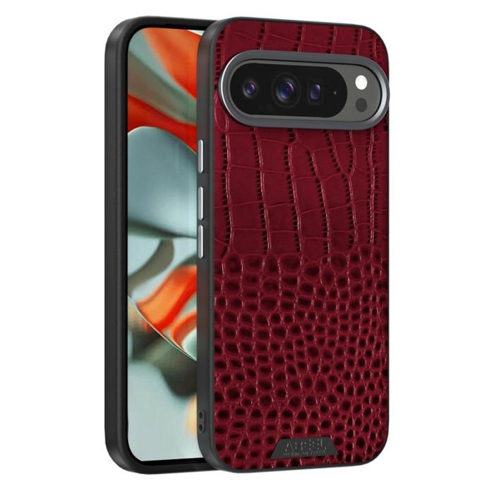 ABEEL - ABEEL Google Pixel 9 Pro XL Skal MagSafe Krokodil Röd