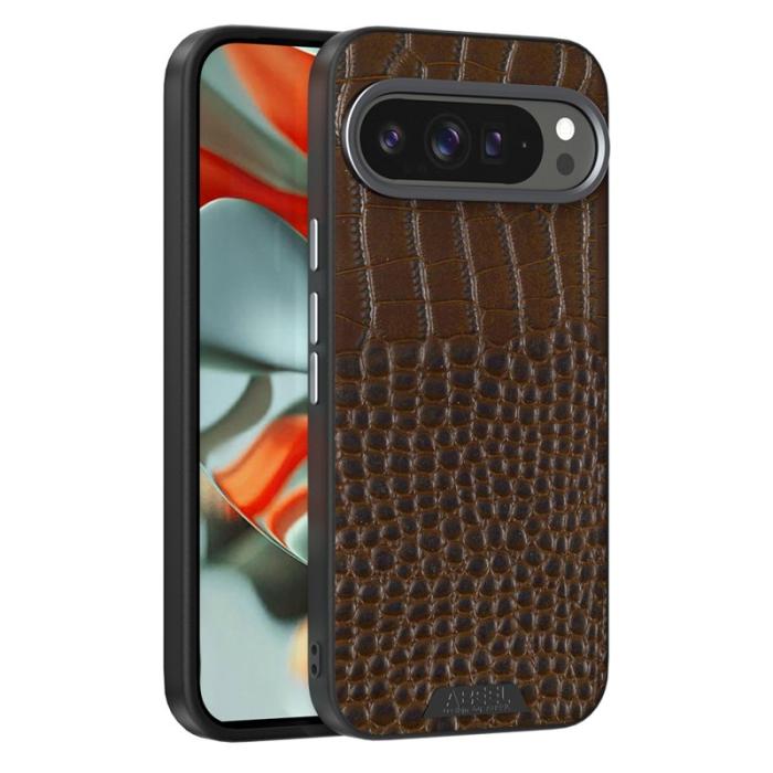 ABEEL - ABEEL Google Pixel 9 Pro XL Skal MagSafe Krokodil Textur Kaffe