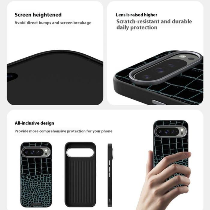 ABEEL - ABEEL Google Pixel 9 Pro XL Skal MagSafe Krokodiltextur Svart