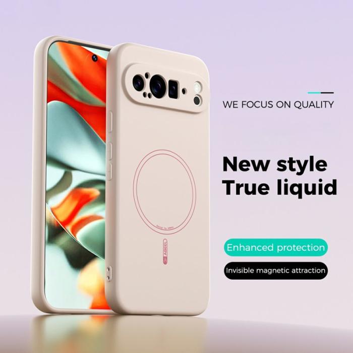 ABEEL - ABEEL Google Pixel 9 Pro XL Skal MagSafe Touch Silikon Beige