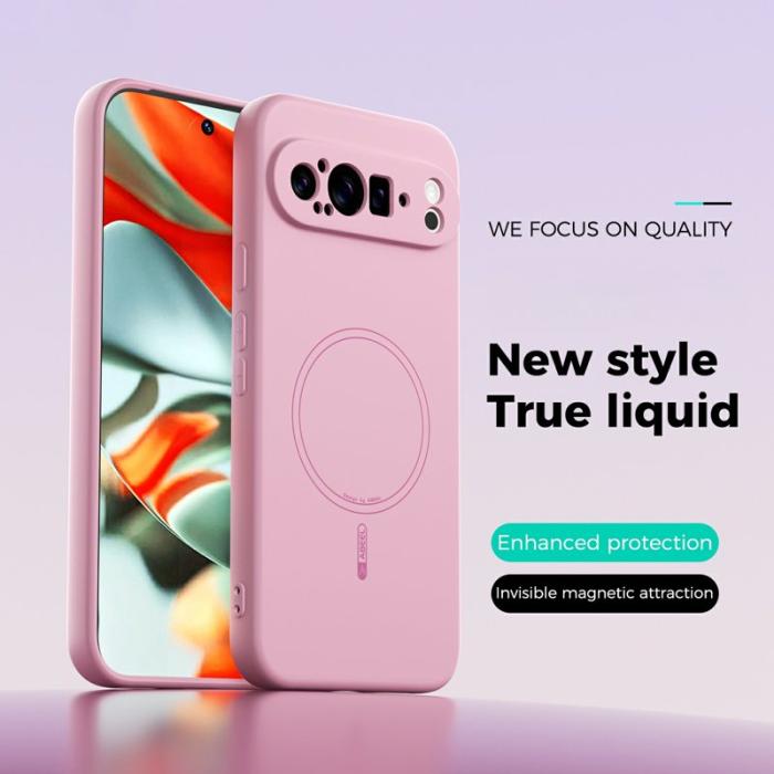 ABEEL - ABEEL Google Pixel 9 Pro XL Skal MagSafe Touch Silikon Rosa