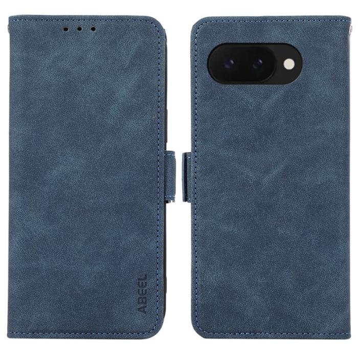ABEEL - ABEEL Google Pixel 9a Fodral PU Läder Folio Ställ Blå