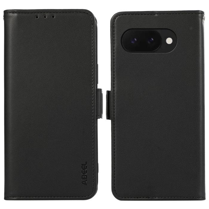 ABEEL - ABEEL Google Pixel 9a Skal Läder Fodral med RFID Skydd - Svart